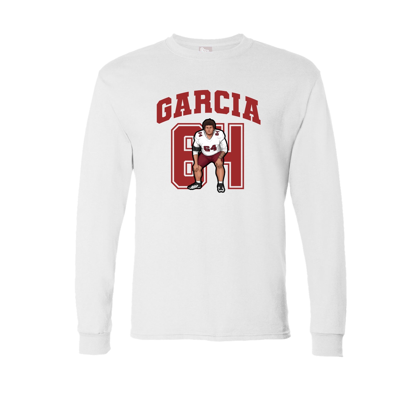 Long Sleeve Tee — Number in White