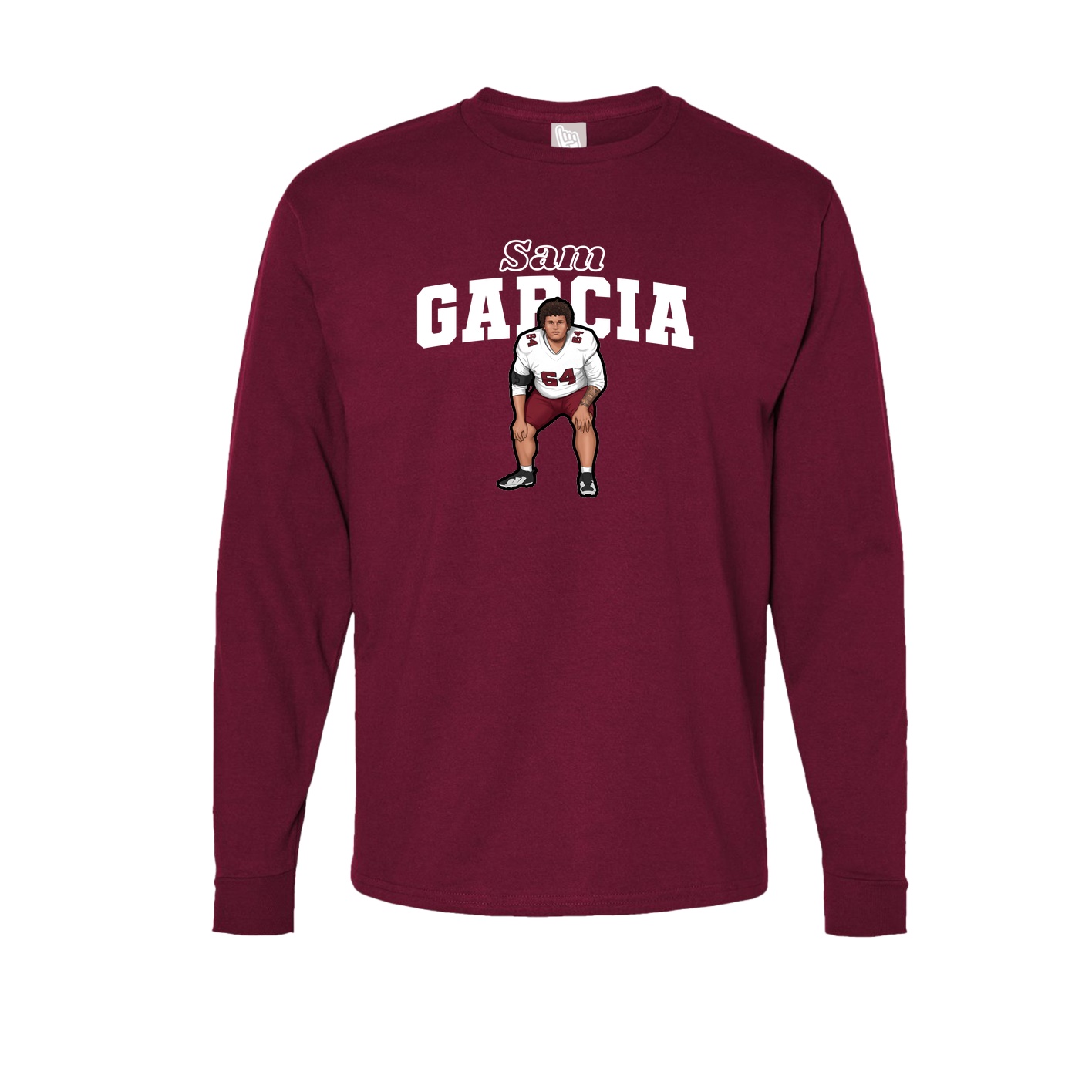 Long Sleeve Tee — Name Arch in Cardinal