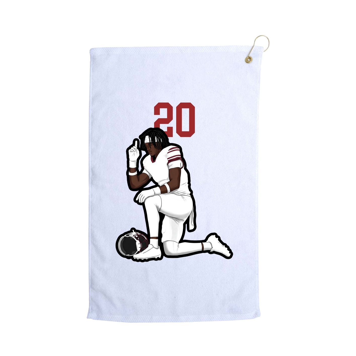 Golf Towel — Number Top in White