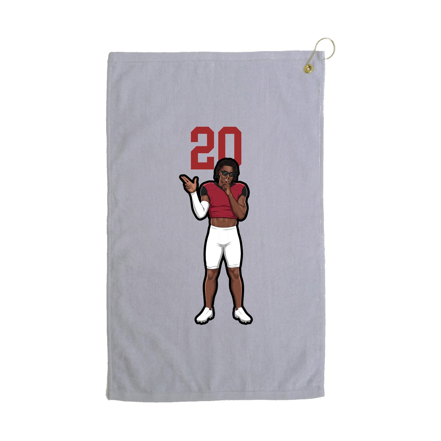 Golf Towel — Number Top in Grey