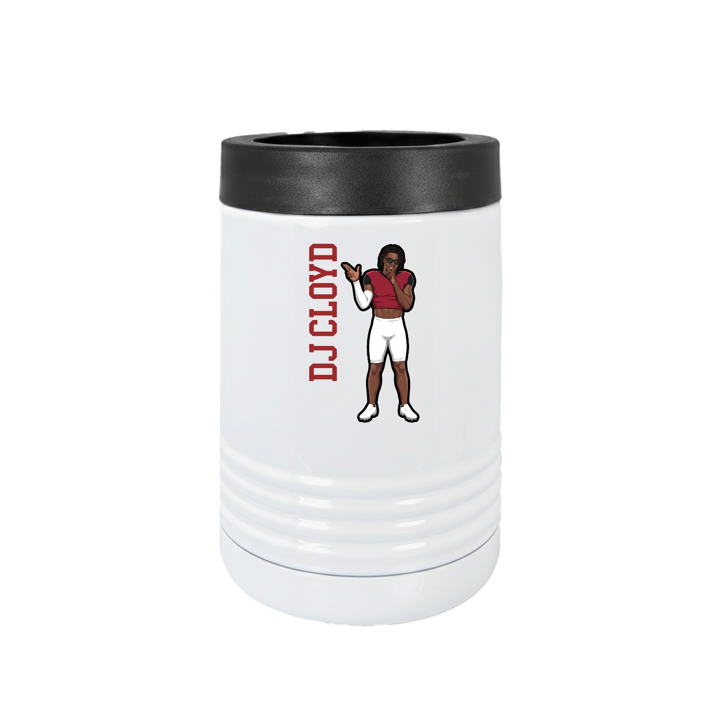 Beverage Holder — Name Vertical in White