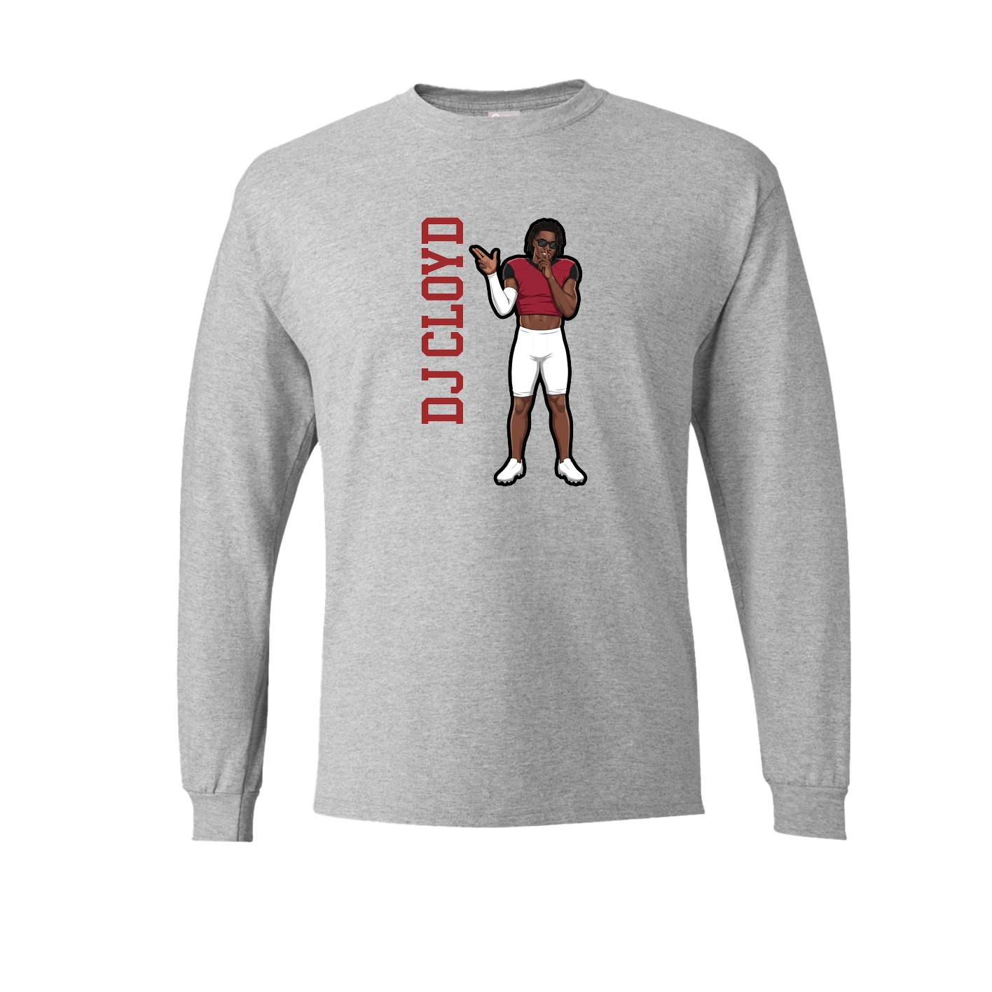 Long Sleeve Tee — Name Vertical in Grey