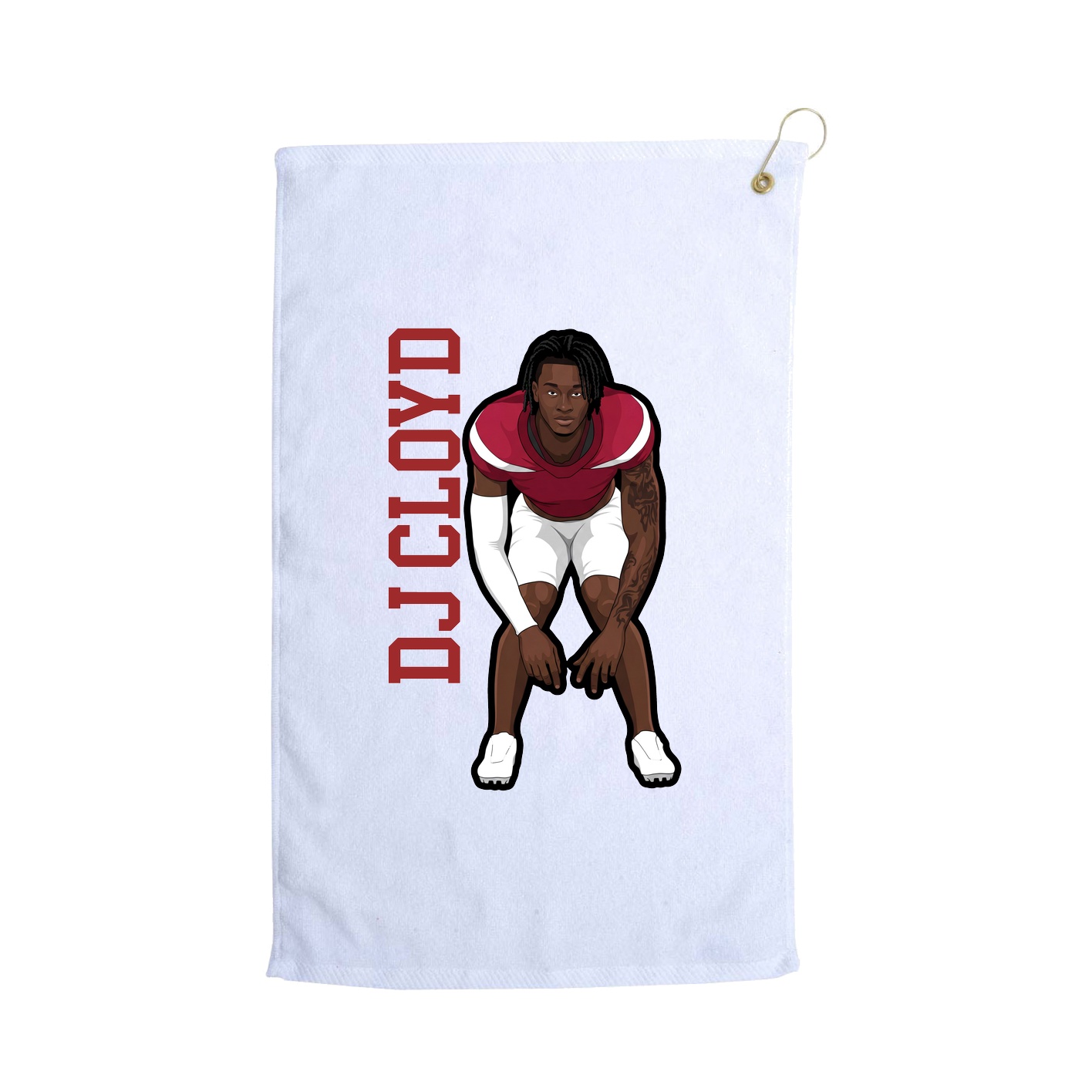 Golf Towel — Name Vertical in White