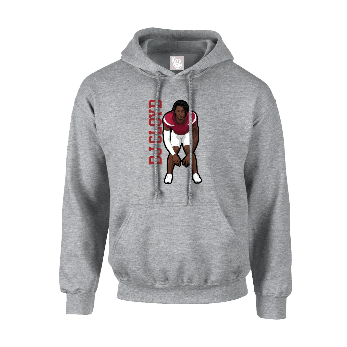 Youth Hoodie — Name Vertical in Grey