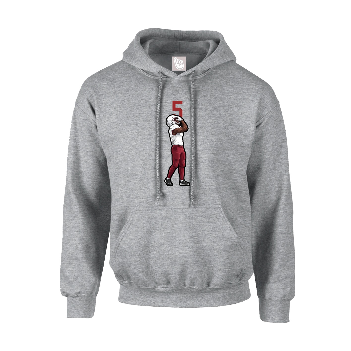 Youth Hoodie — Number Top in Grey