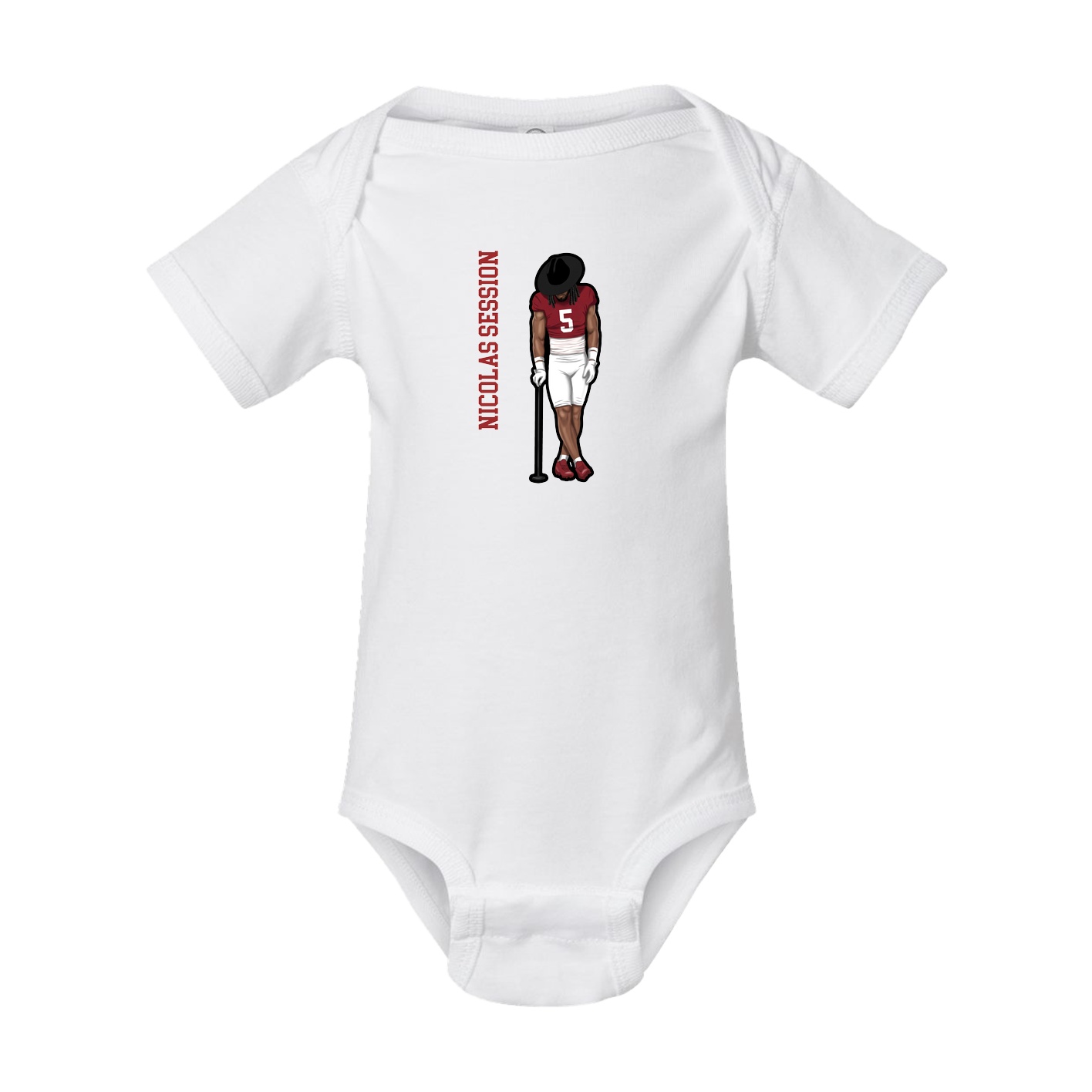 Baby Onesie — Name Vertical in White