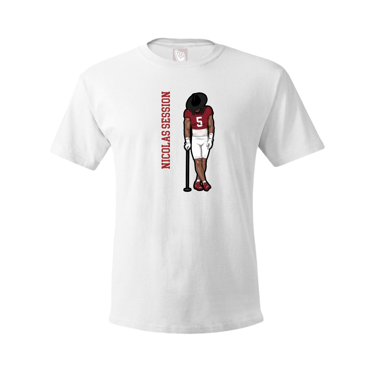 Tee — Name Vertical in White