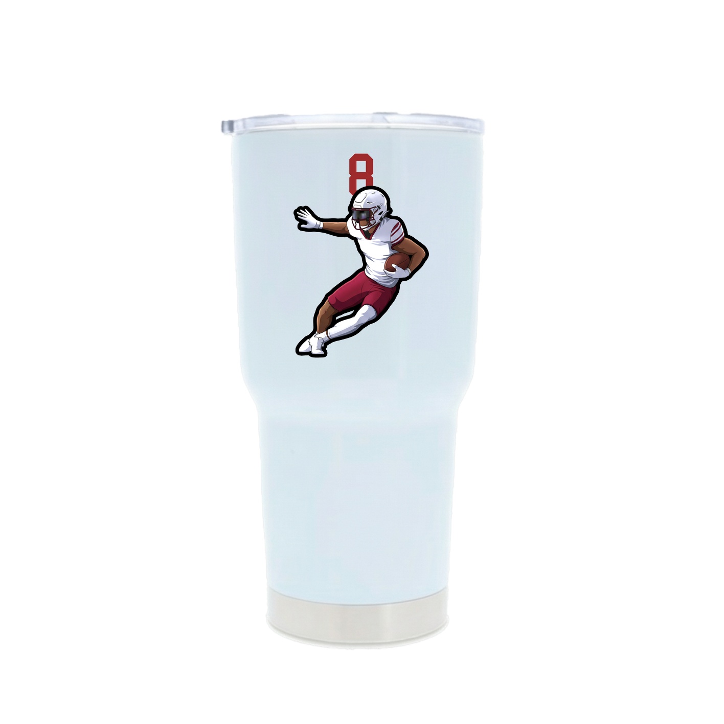 30oz Stainless Steel Tumbler — Number Top in White