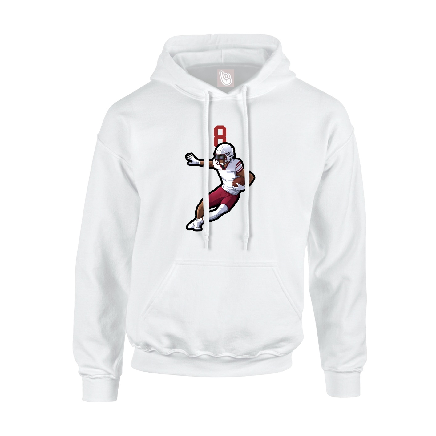 Youth Hoodie — Number Top in White