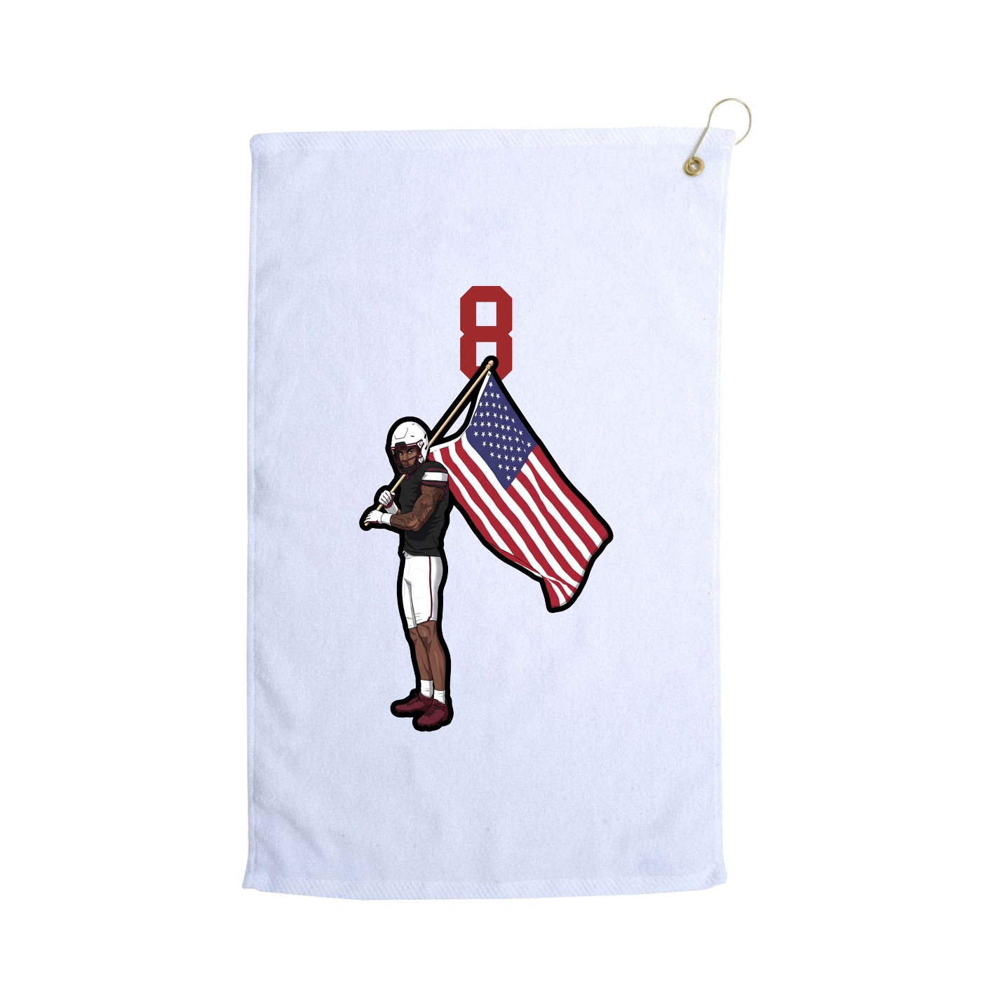 Golf Towel — Number Top in White