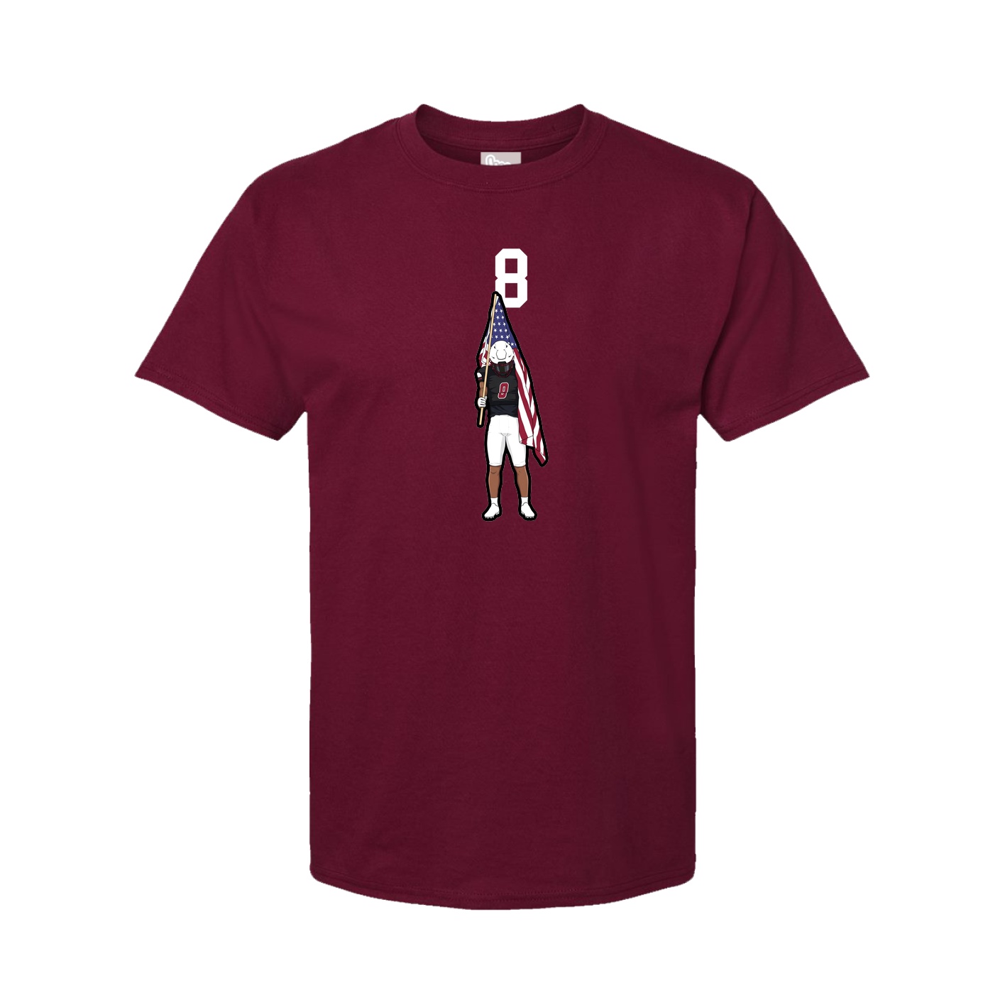 Youth Tee — Number Top in Cardinal