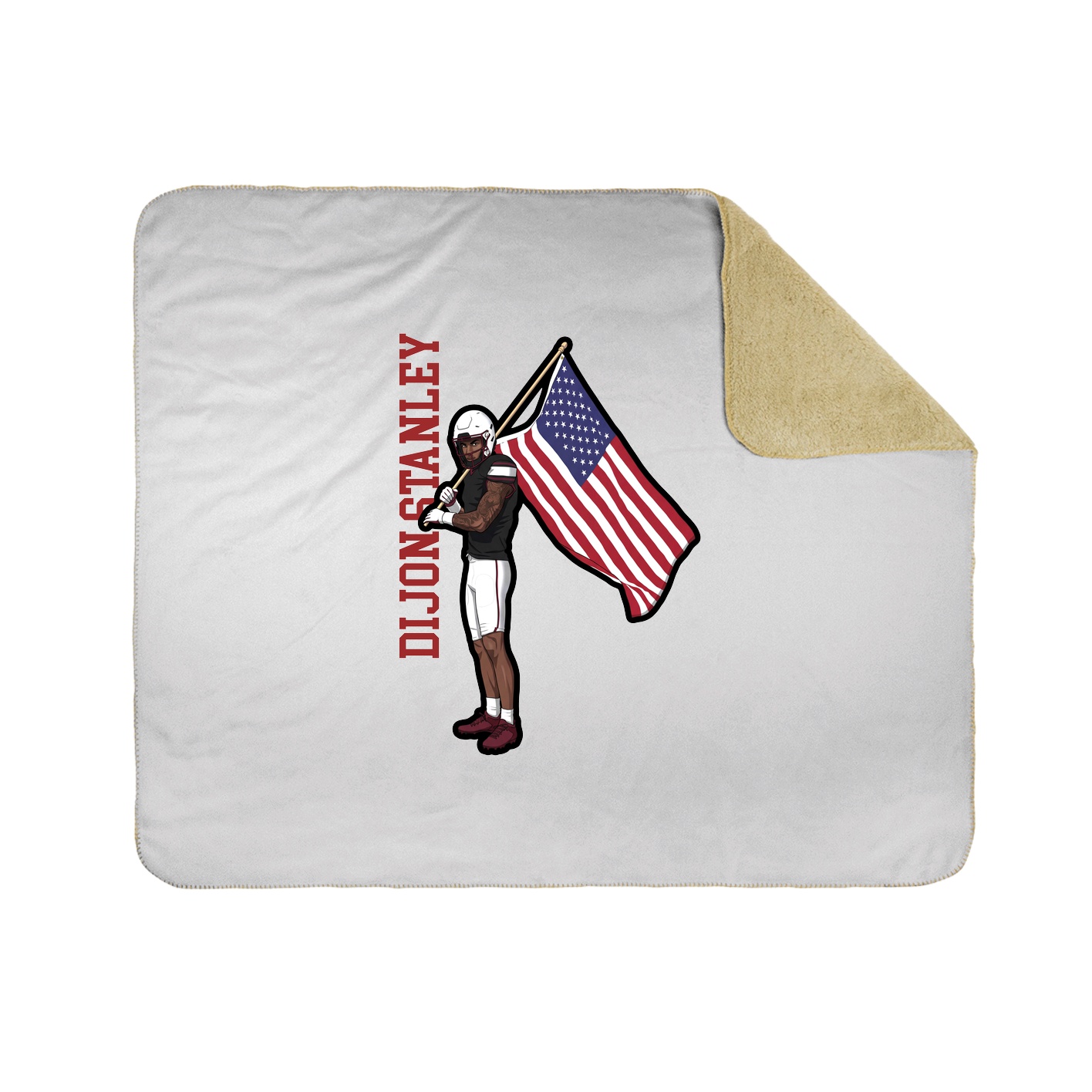 Throw Blanket — Name Vertical in White