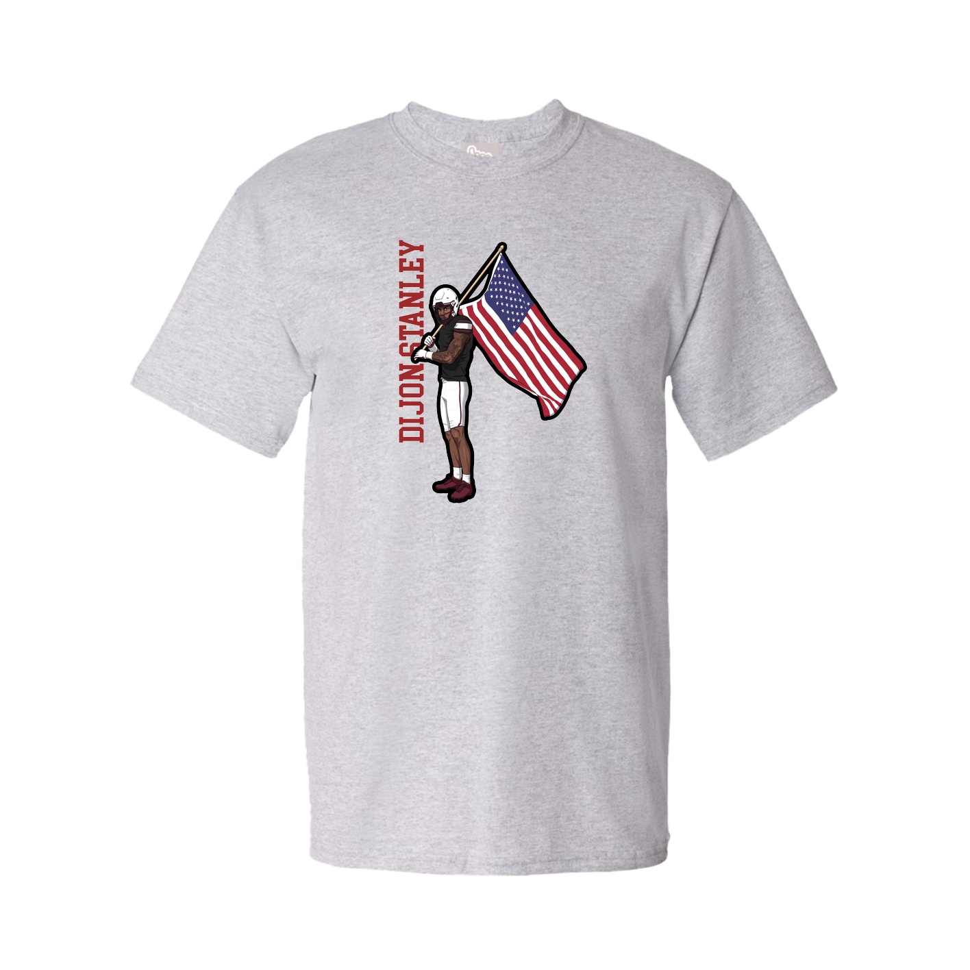 Youth Tee — Name Vertical in Grey