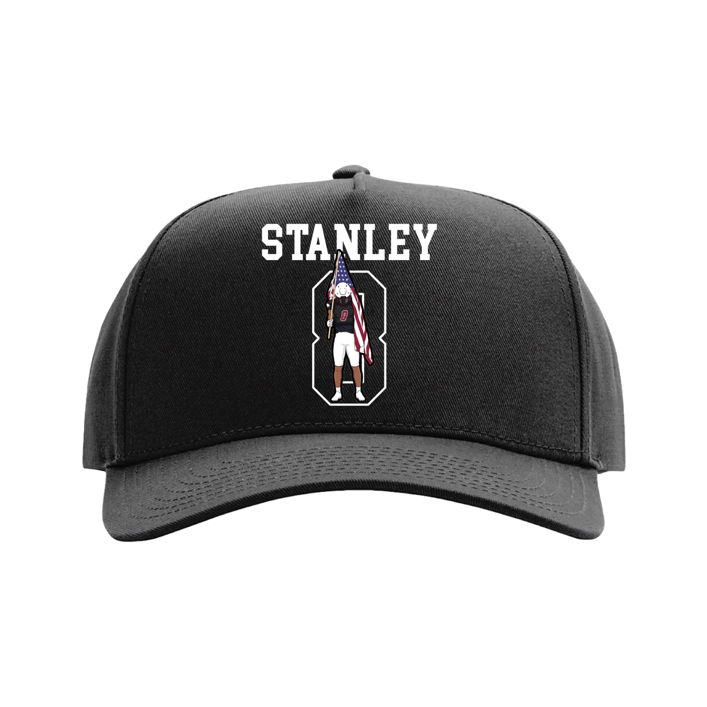 Full Fabric Five-Panel Champ Cap — Shirsey in Black