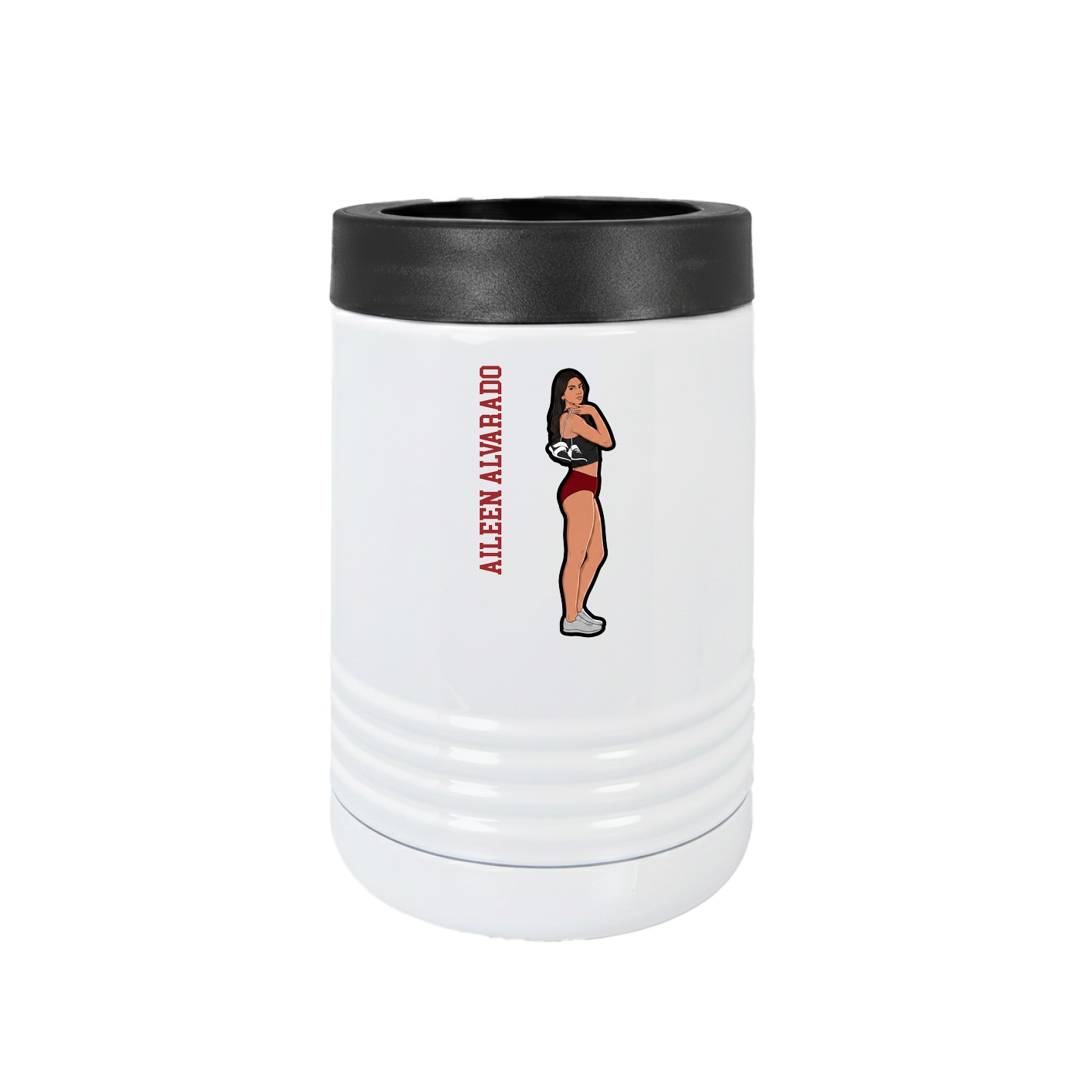 Beverage Holder — Name Vertical in White