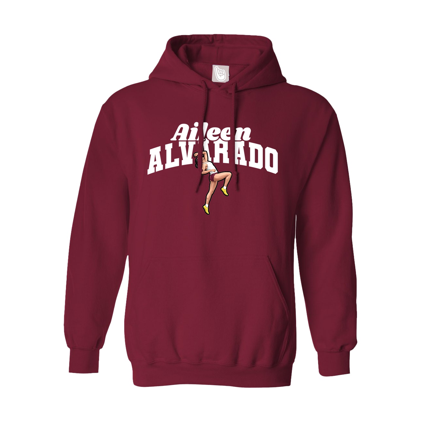 Hoodie — Signature Arch in Cardinal