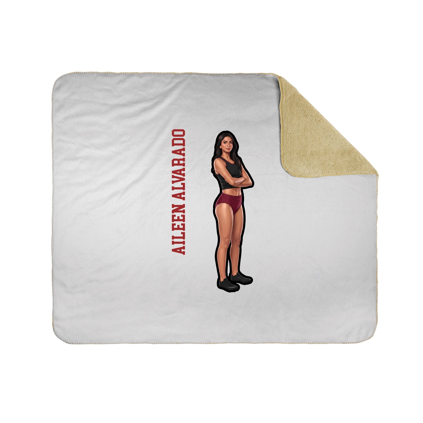 Throw Blanket — Name Vertical in White