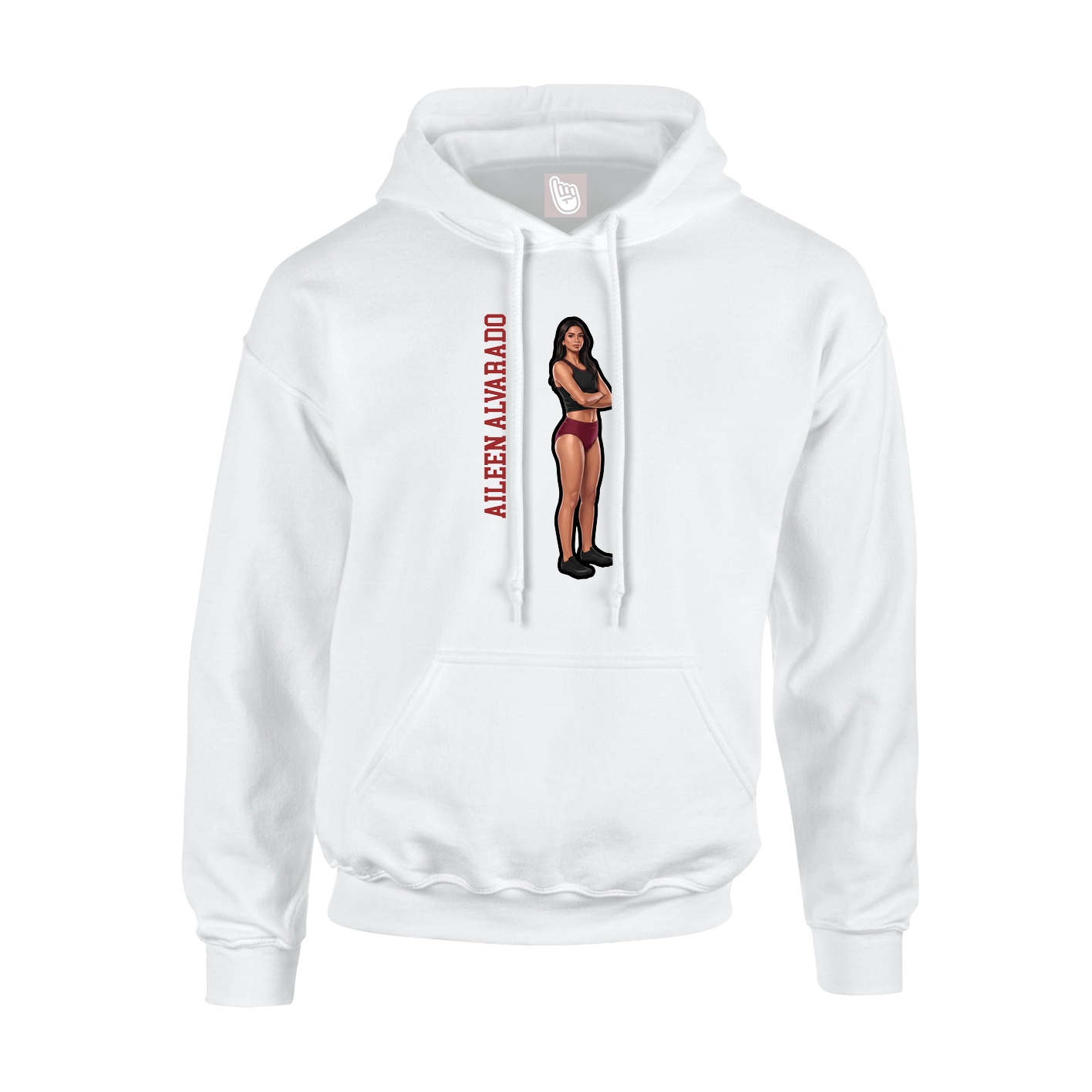 Youth Hoodie — Name Vertical in White