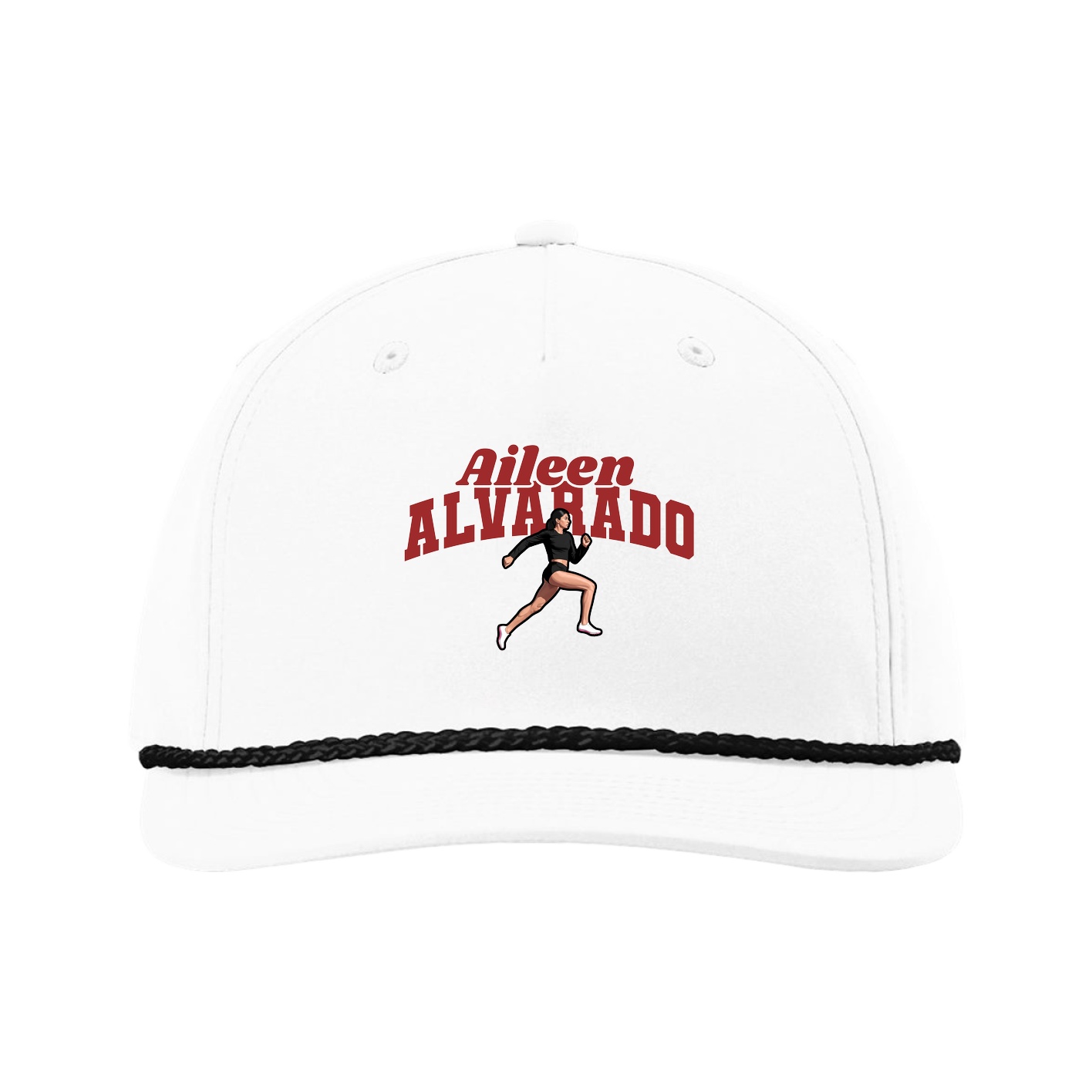 Five-Panel Classic Rope Cap — Signature Arch in White