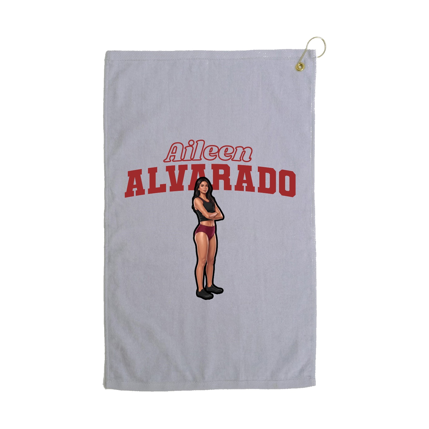 Golf Towel — Name Arch in Grey