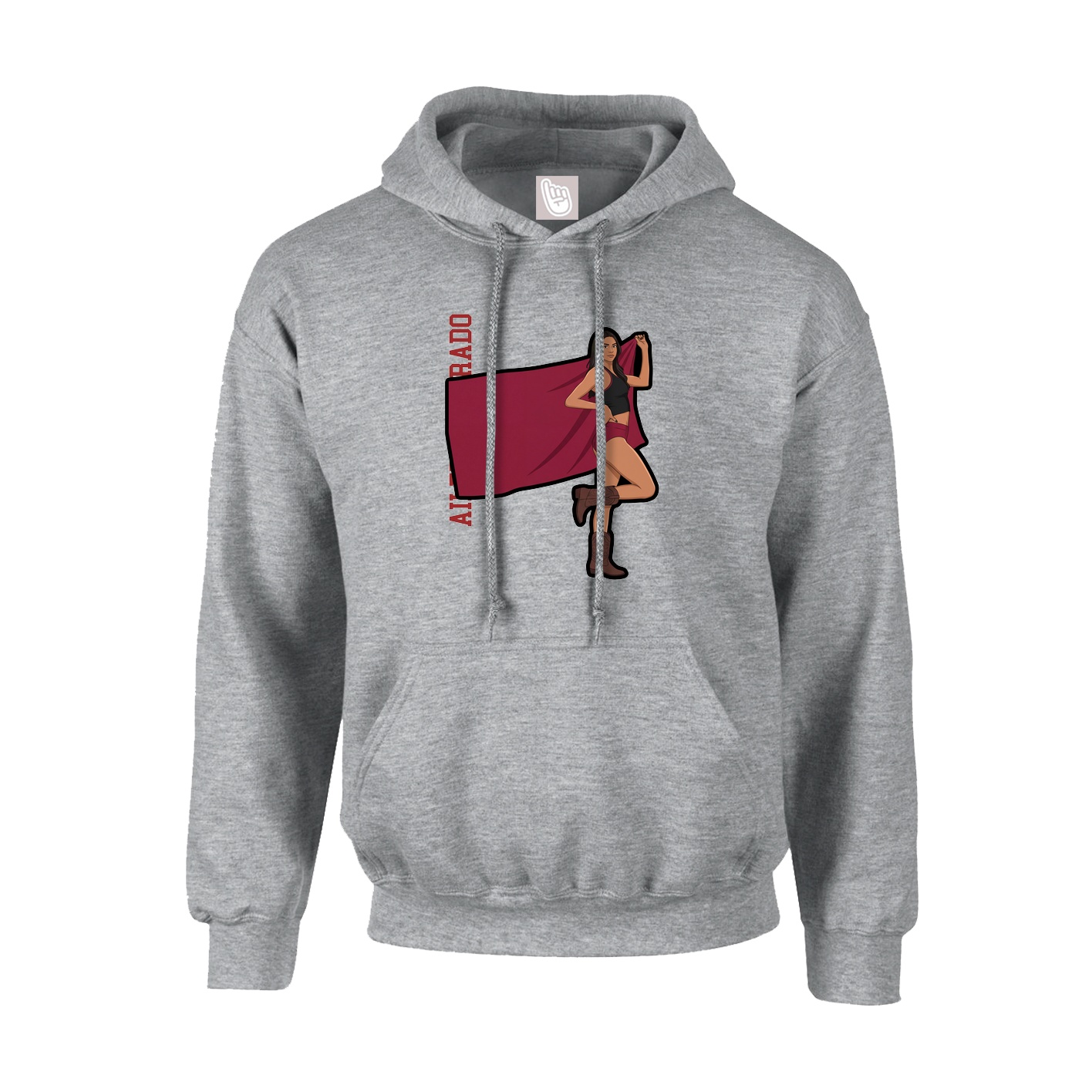 Youth Hoodie — Name Vertical in Grey
