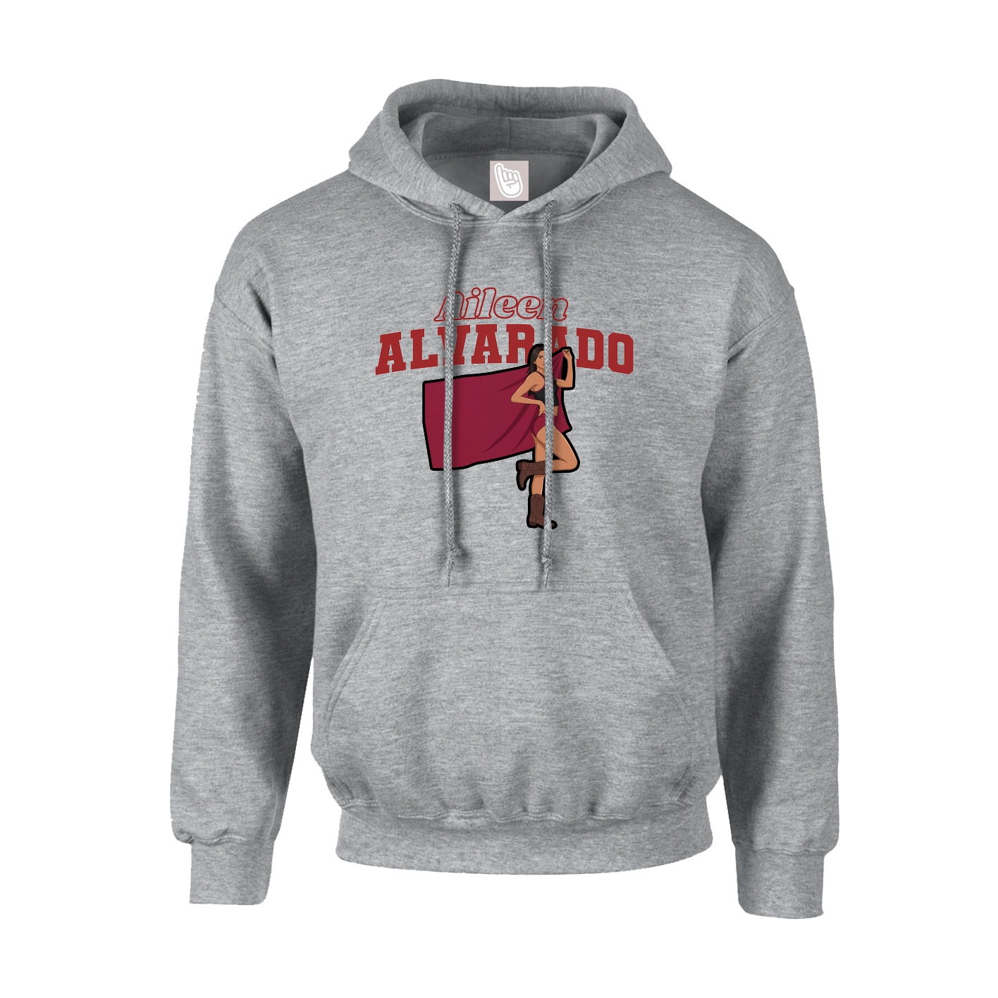 Hoodie — Name Arch in Grey