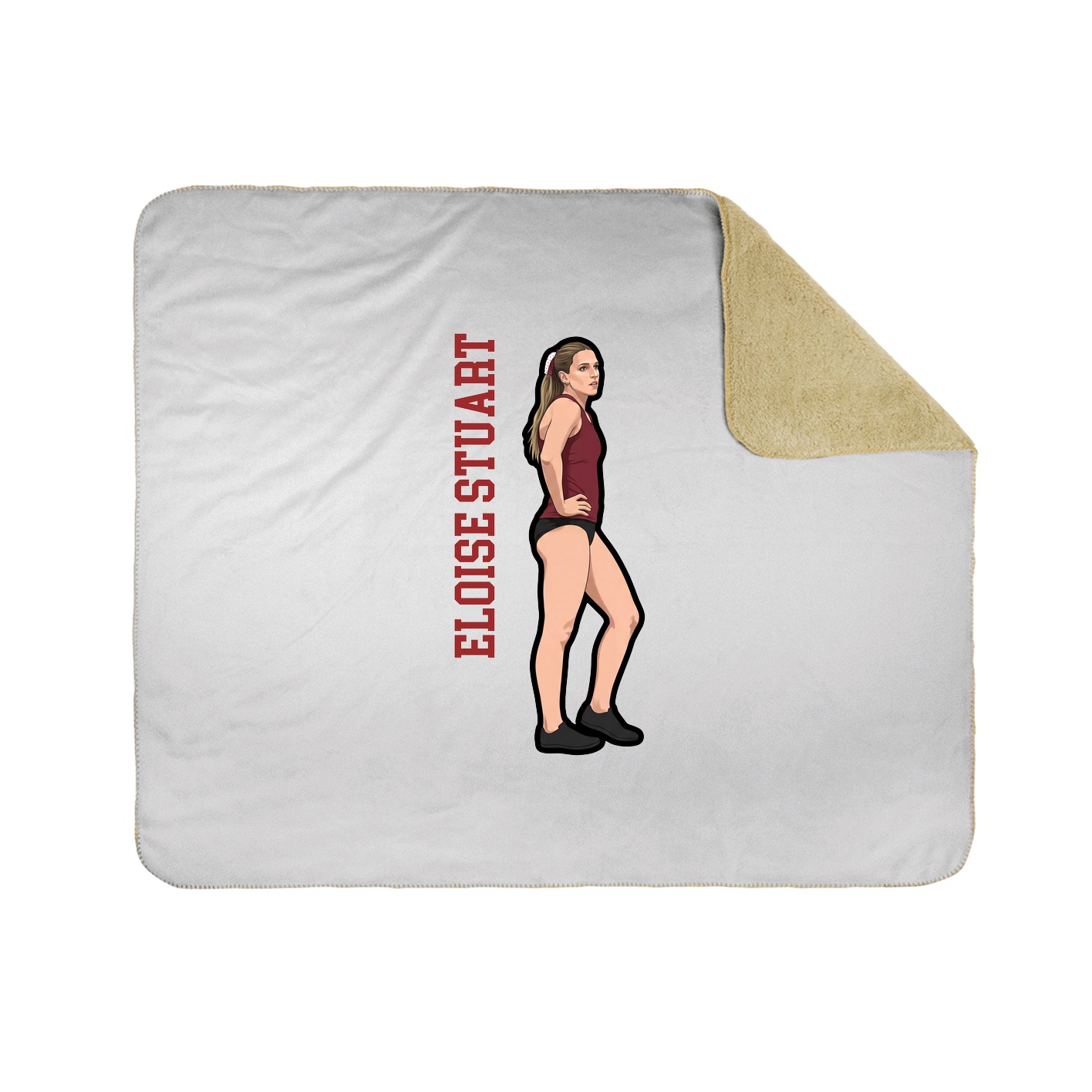 Throw Blanket — Name Vertical in White