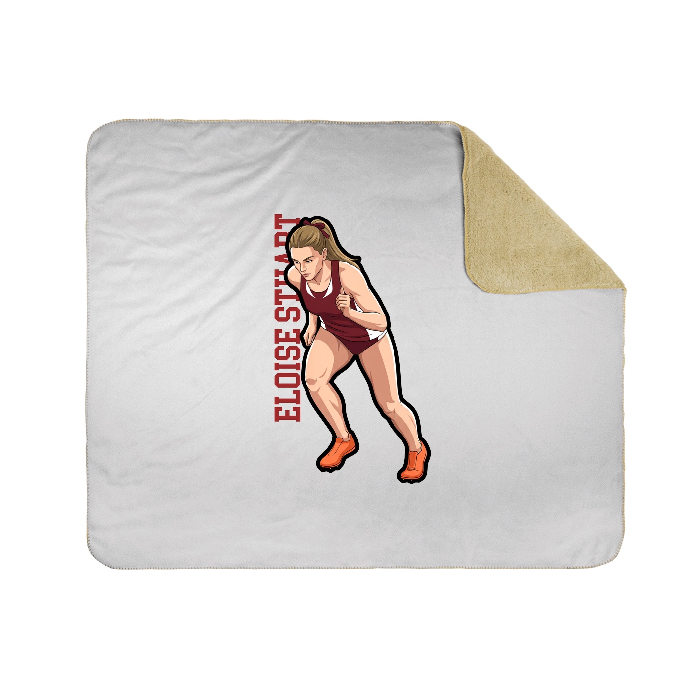 Throw Blanket — Name Vertical in White