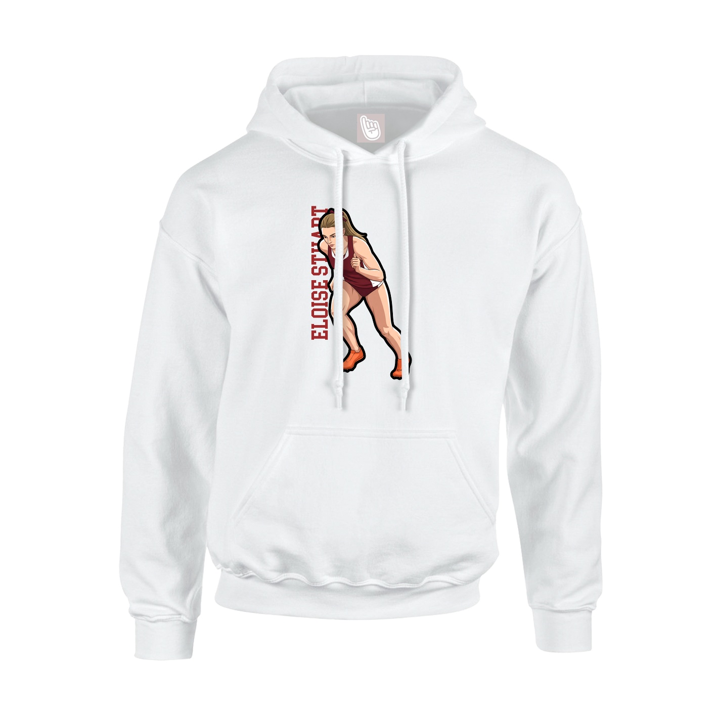 Youth Hoodie — Name Vertical in White