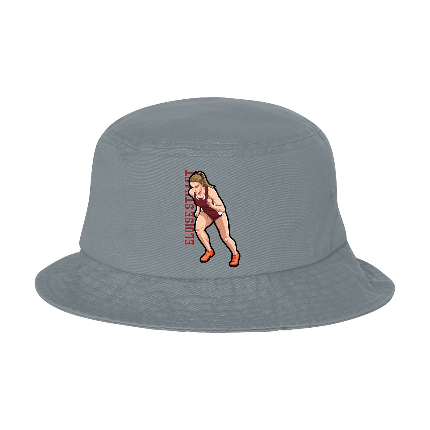 Bucket Cap — Name Vertical in Grey