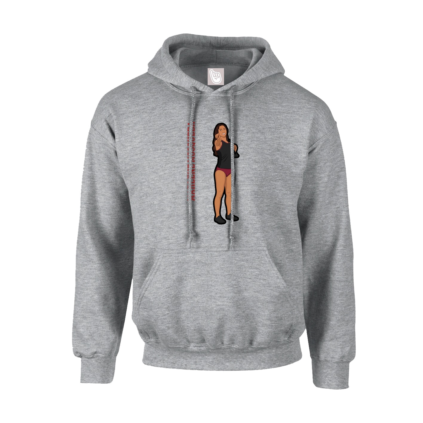 Youth Hoodie — Name Vertical in Grey