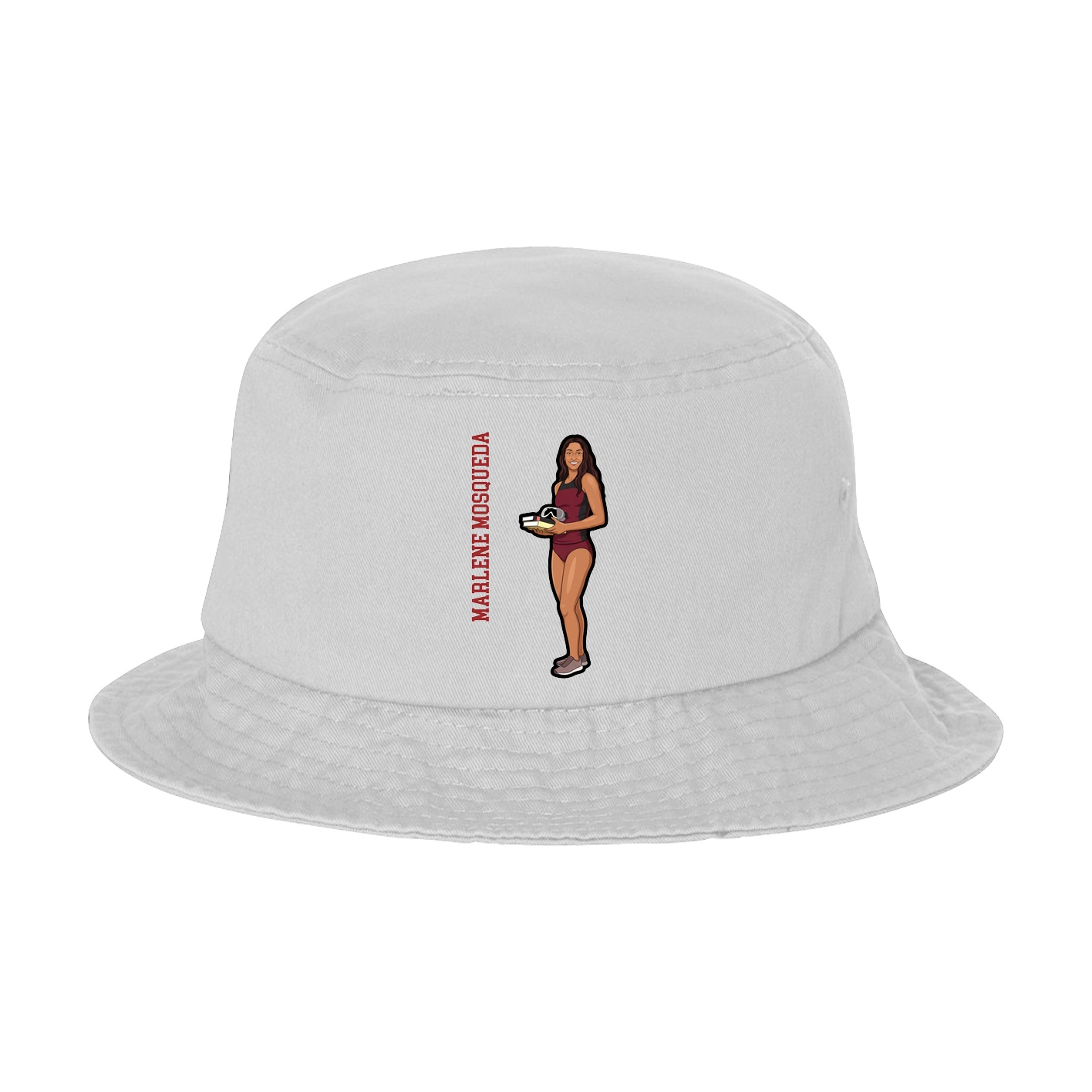 Bucket Cap — Name Vertical in White