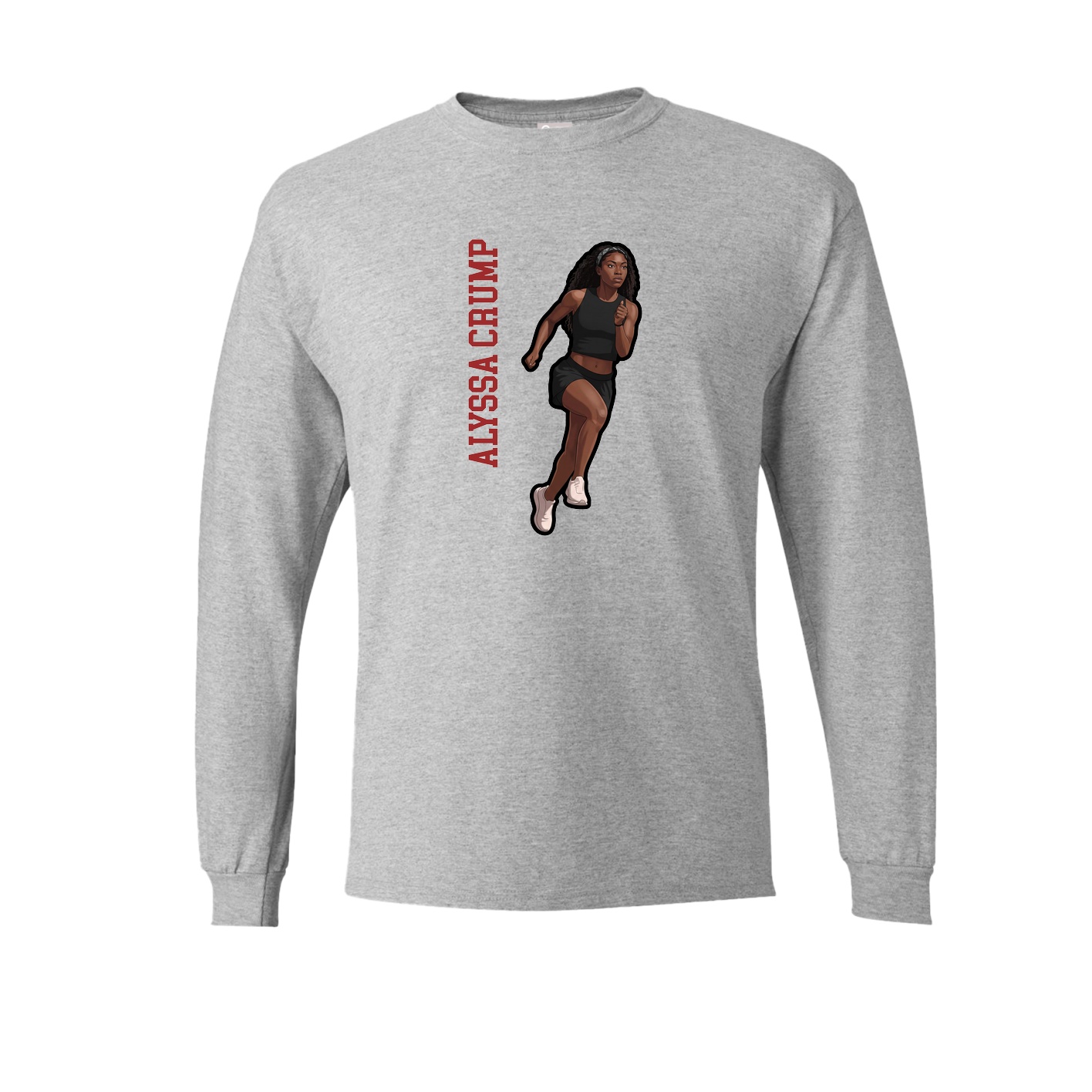 Long Sleeve Tee — Name Vertical in Grey