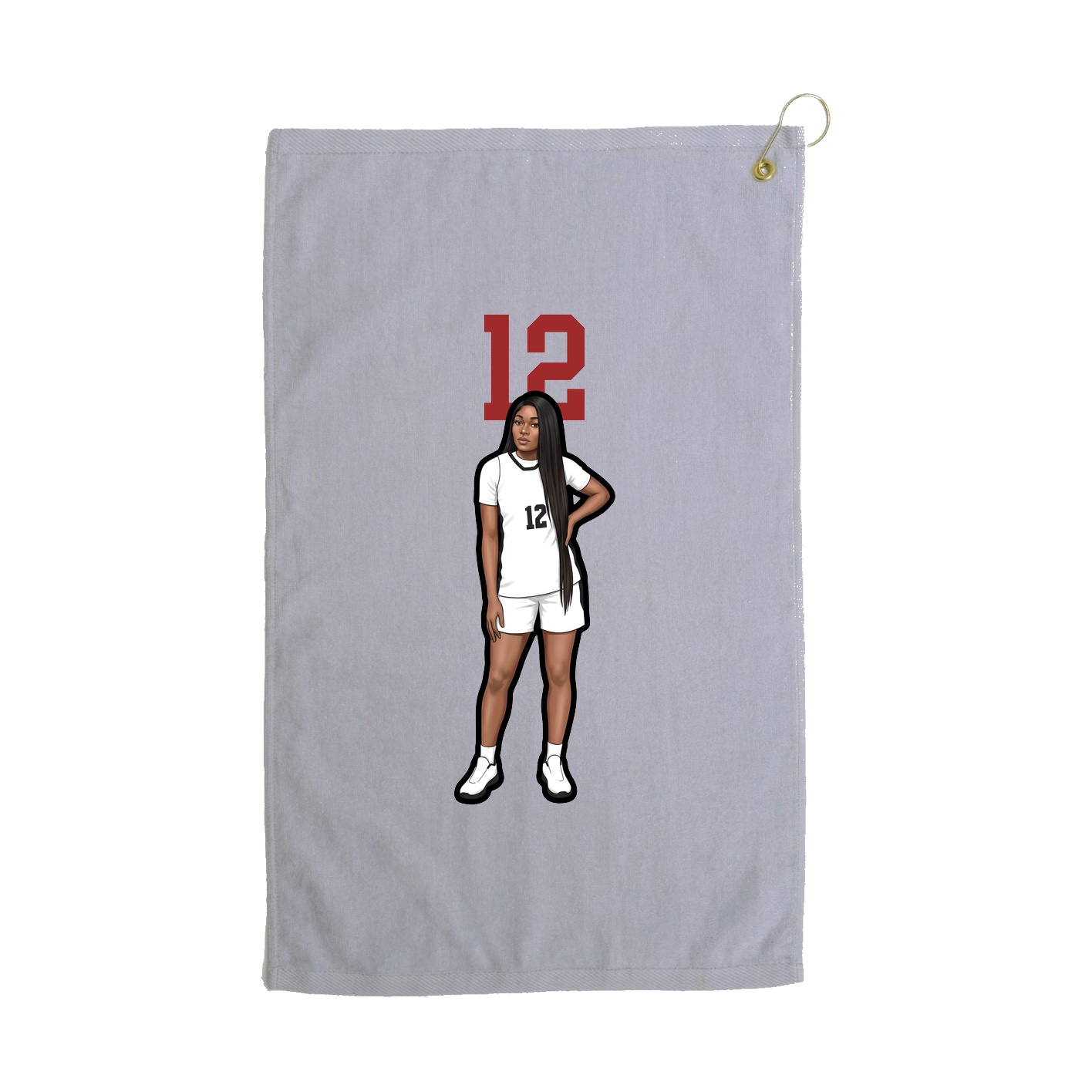Golf Towel — Number Top in Grey
