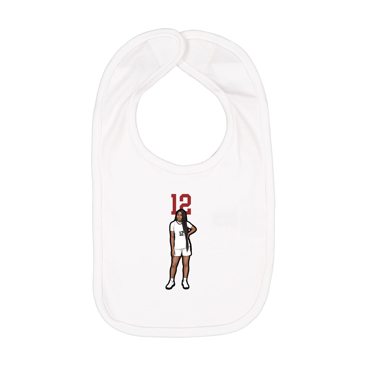 Infant Bib — Number Top in White
