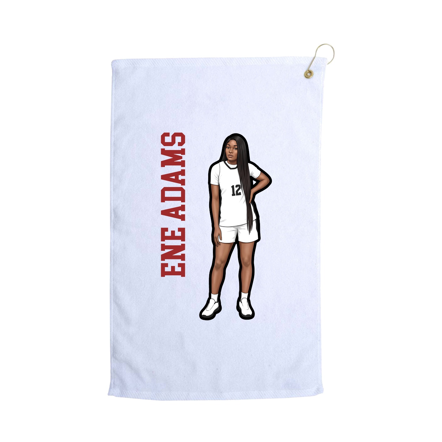 Golf Towel — Name Vertical in White