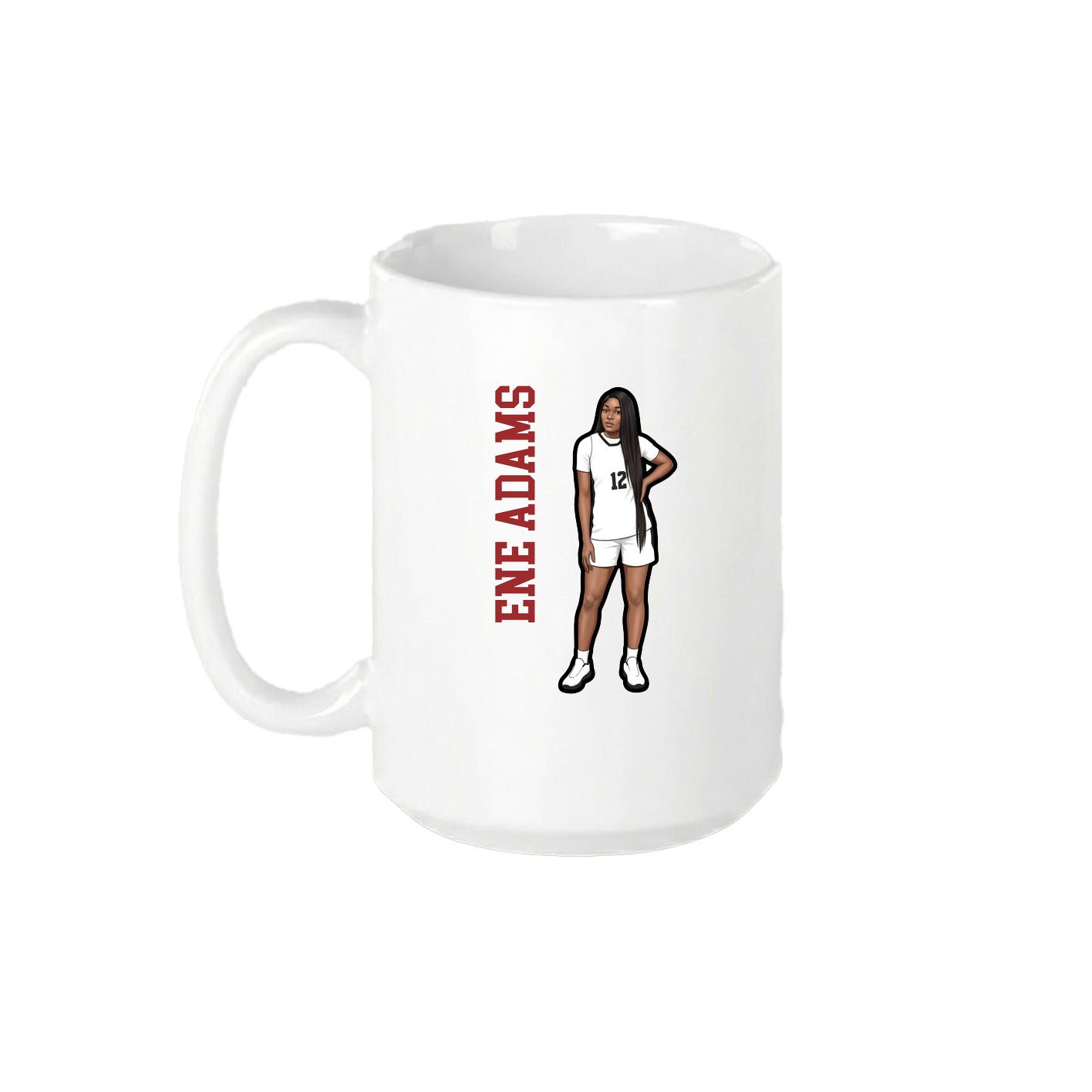 15oz Coffee Mug — Name Vertical in White