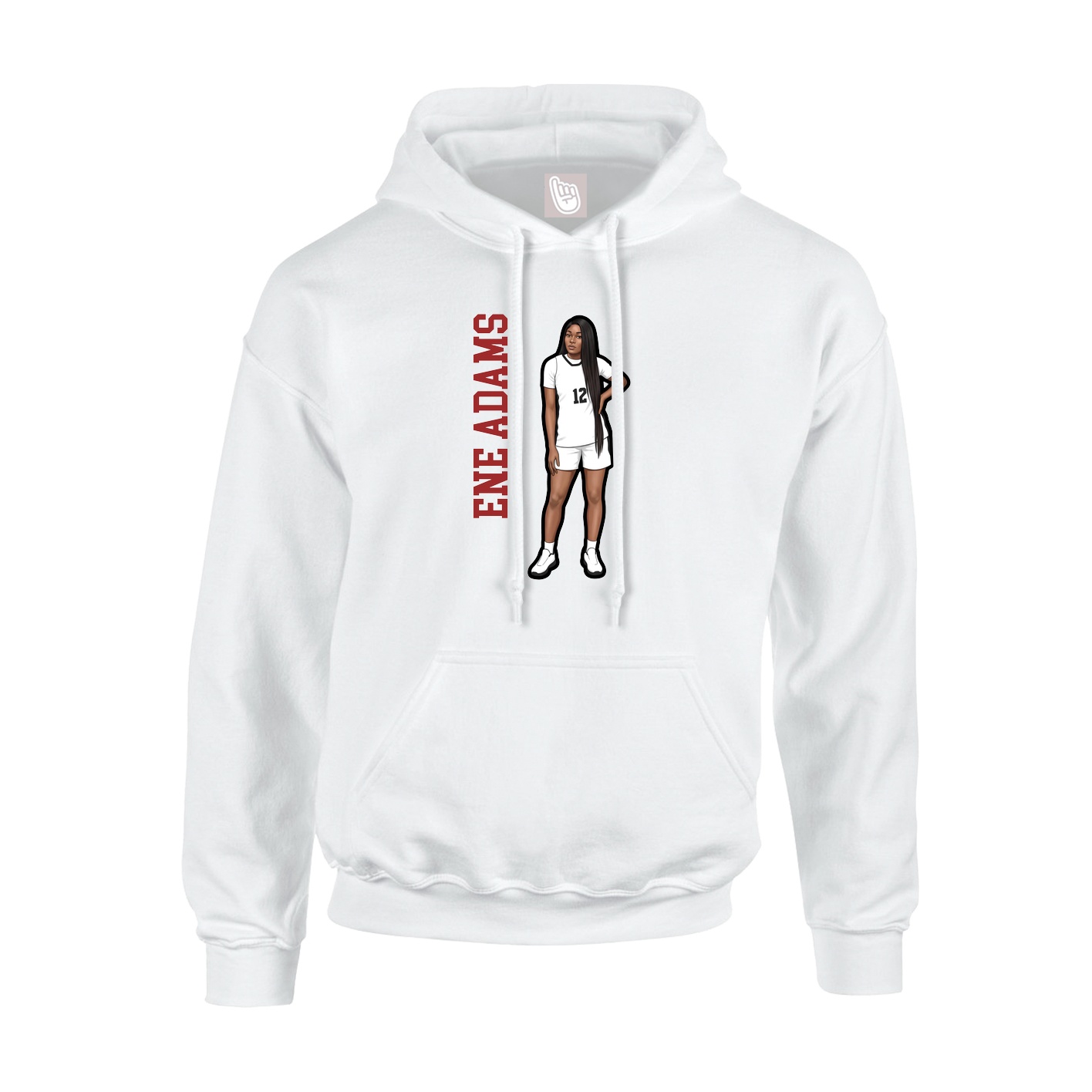 Youth Hoodie — Name Vertical in White