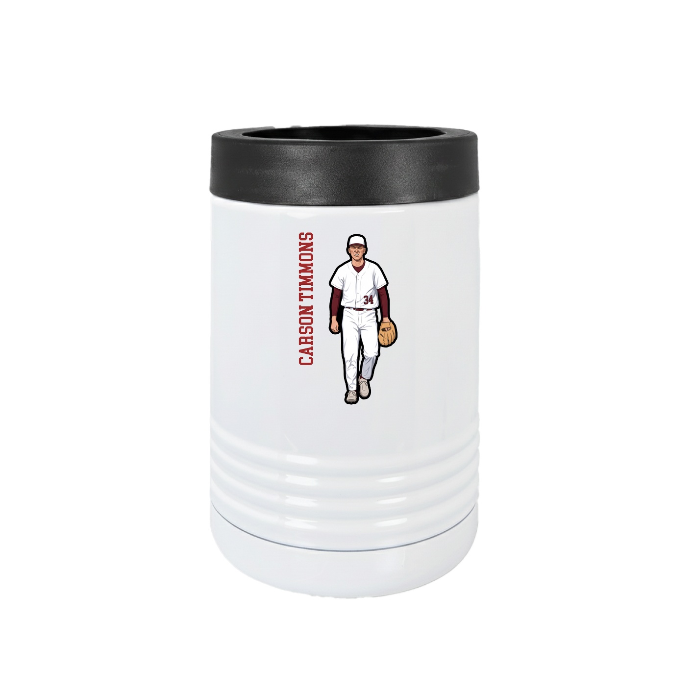 Beverage Holder — Name Vertical in White