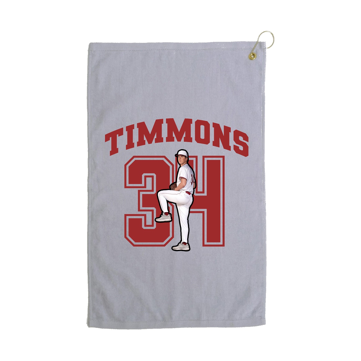Golf Towel — Number in Grey