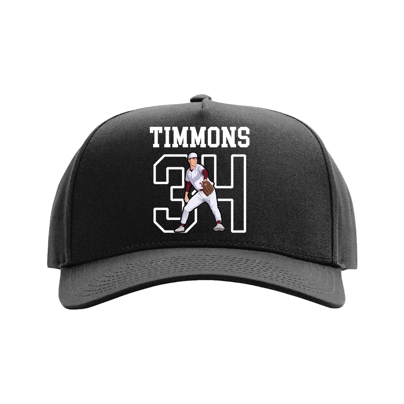 Full Fabric Five-Panel Champ Cap — Shirsey in Black