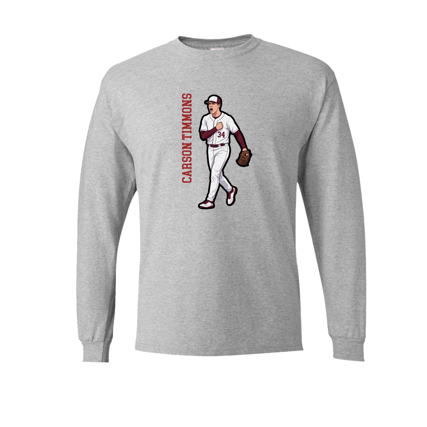 Long Sleeve Tee — Name Vertical in Grey