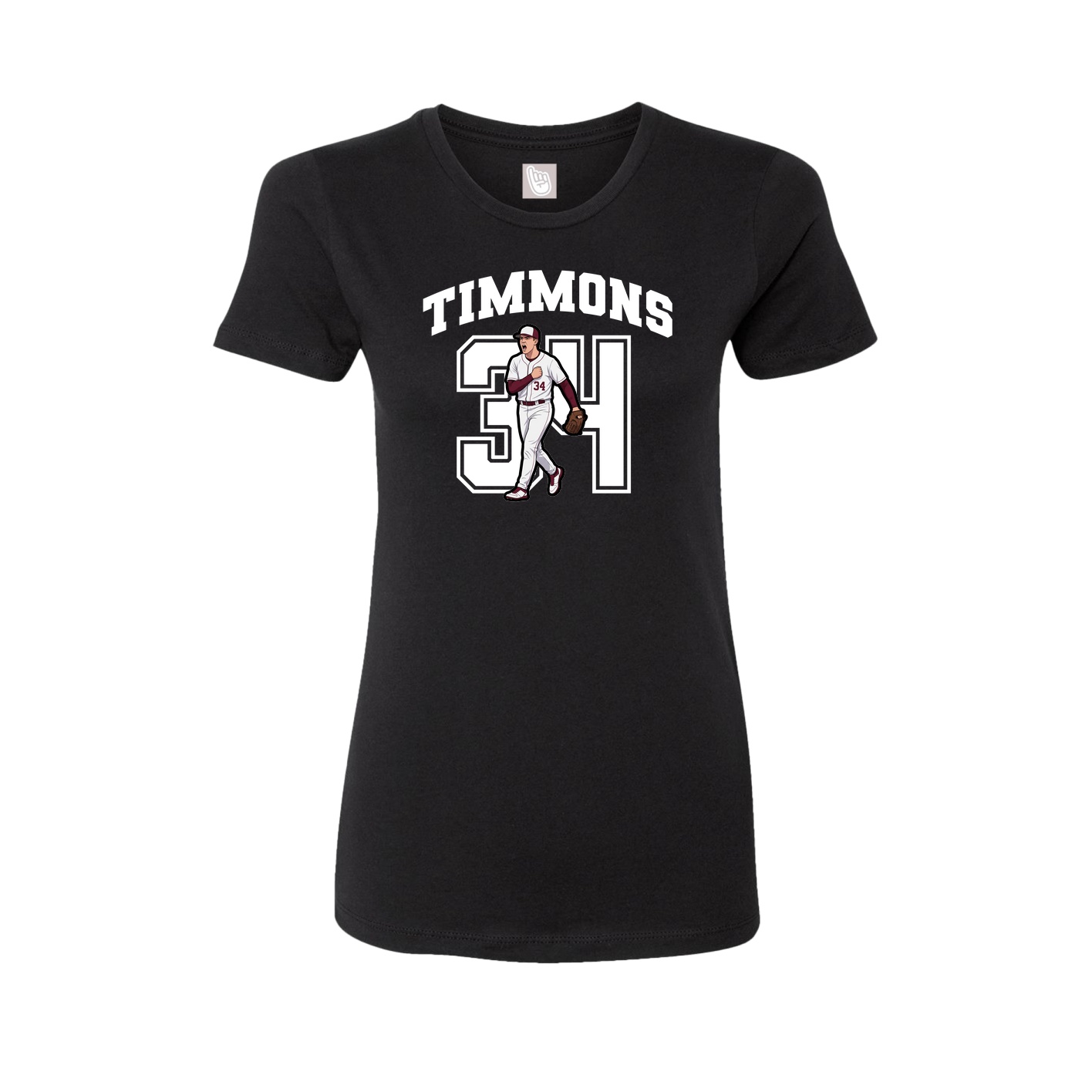 Fitted Women's Tee — Number in Black