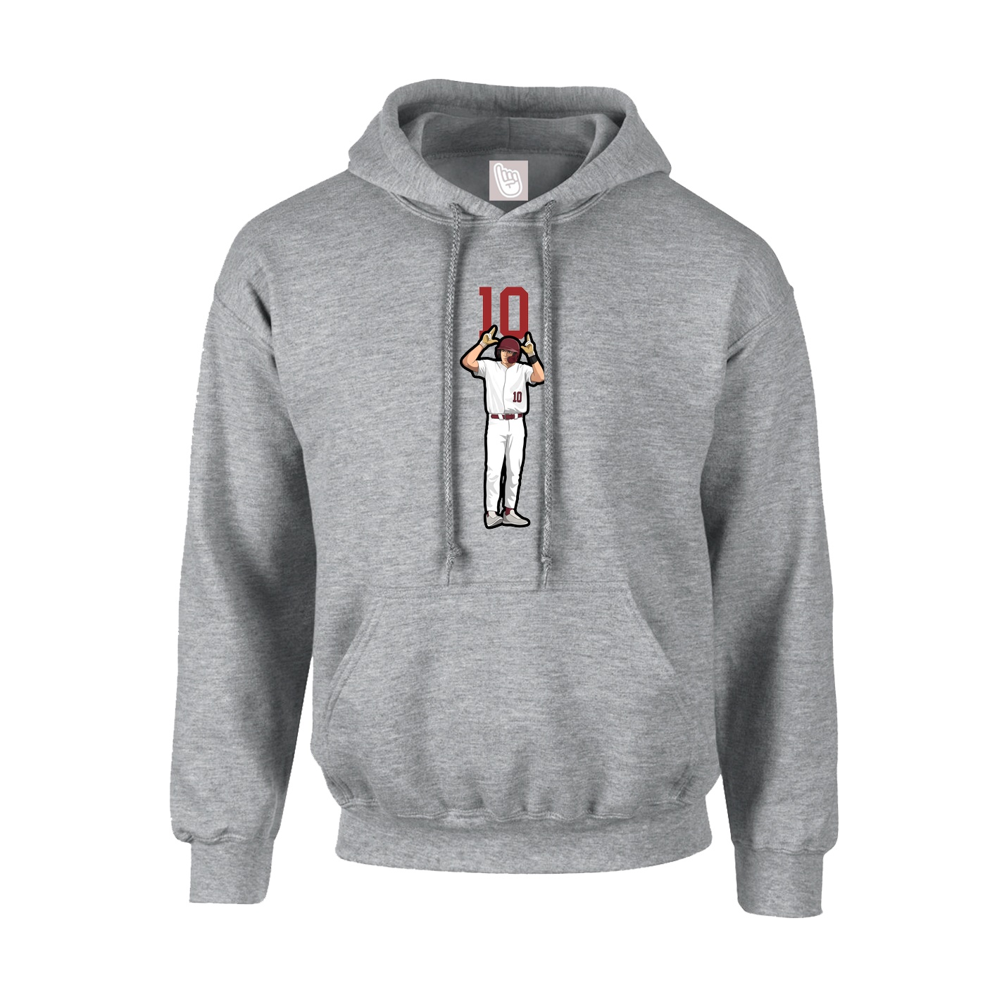 Youth Hoodie — Number Top in Grey