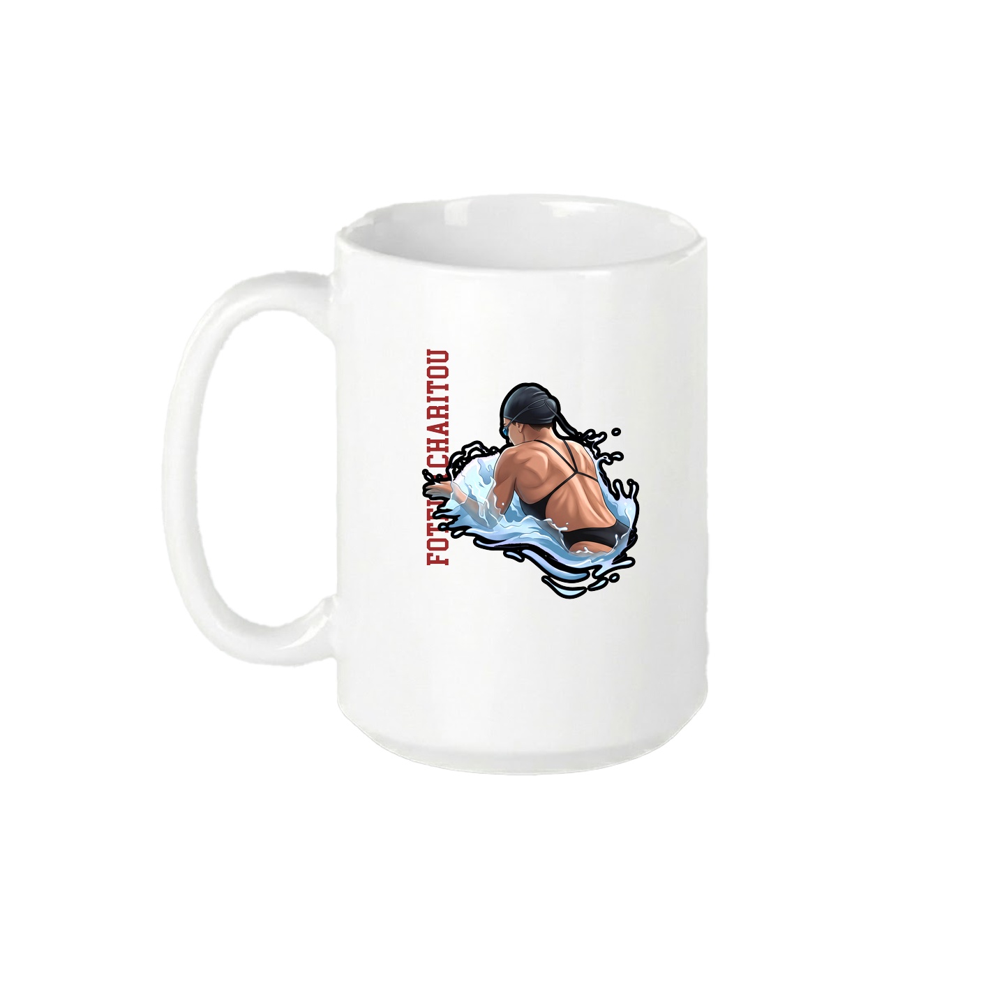 15oz Coffee Mug — Name Vertical in White