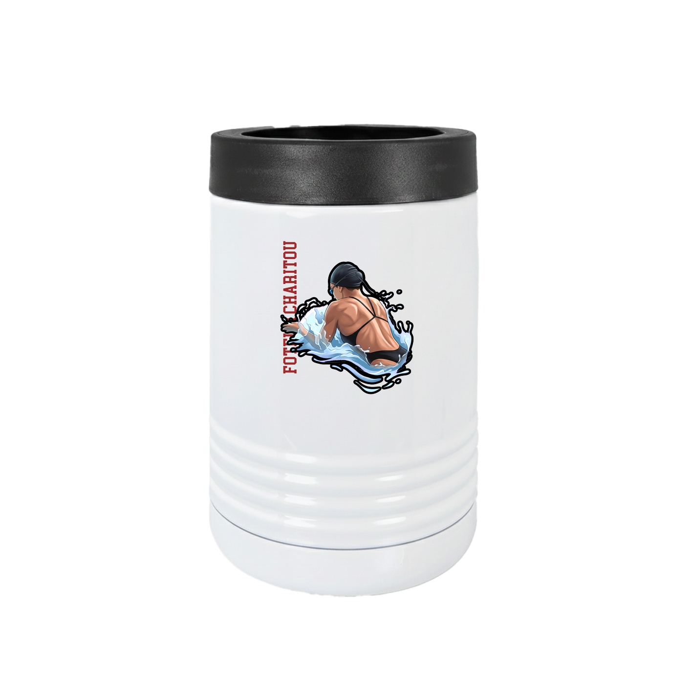 Beverage Holder — Name Vertical in White