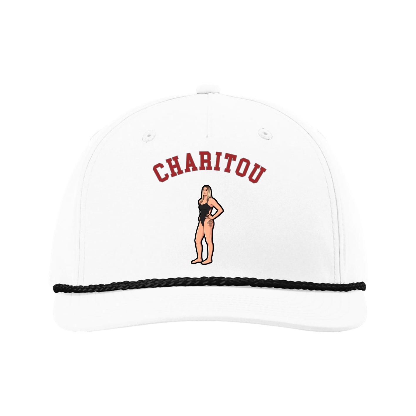 Five-Panel Classic Rope Cap — Shirsey Arch in White