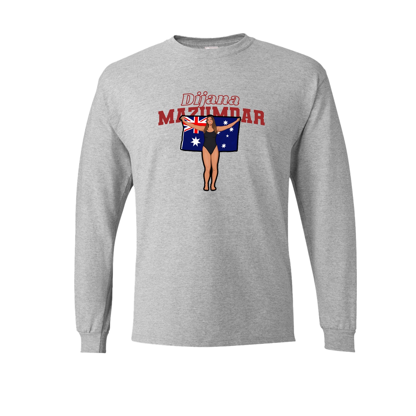 Long Sleeve Tee — Name Arch in Grey