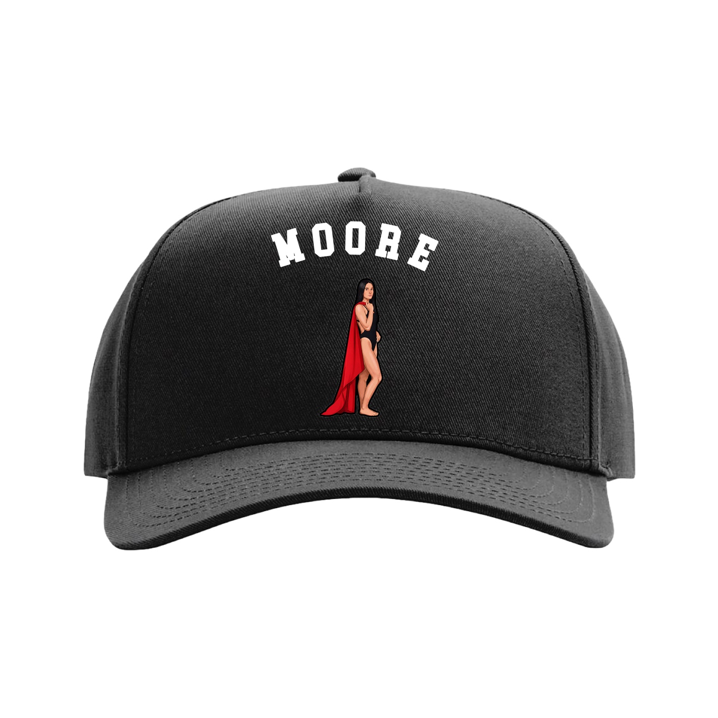 Full Fabric Five-Panel Champ Cap — Shirsey Arch in Black