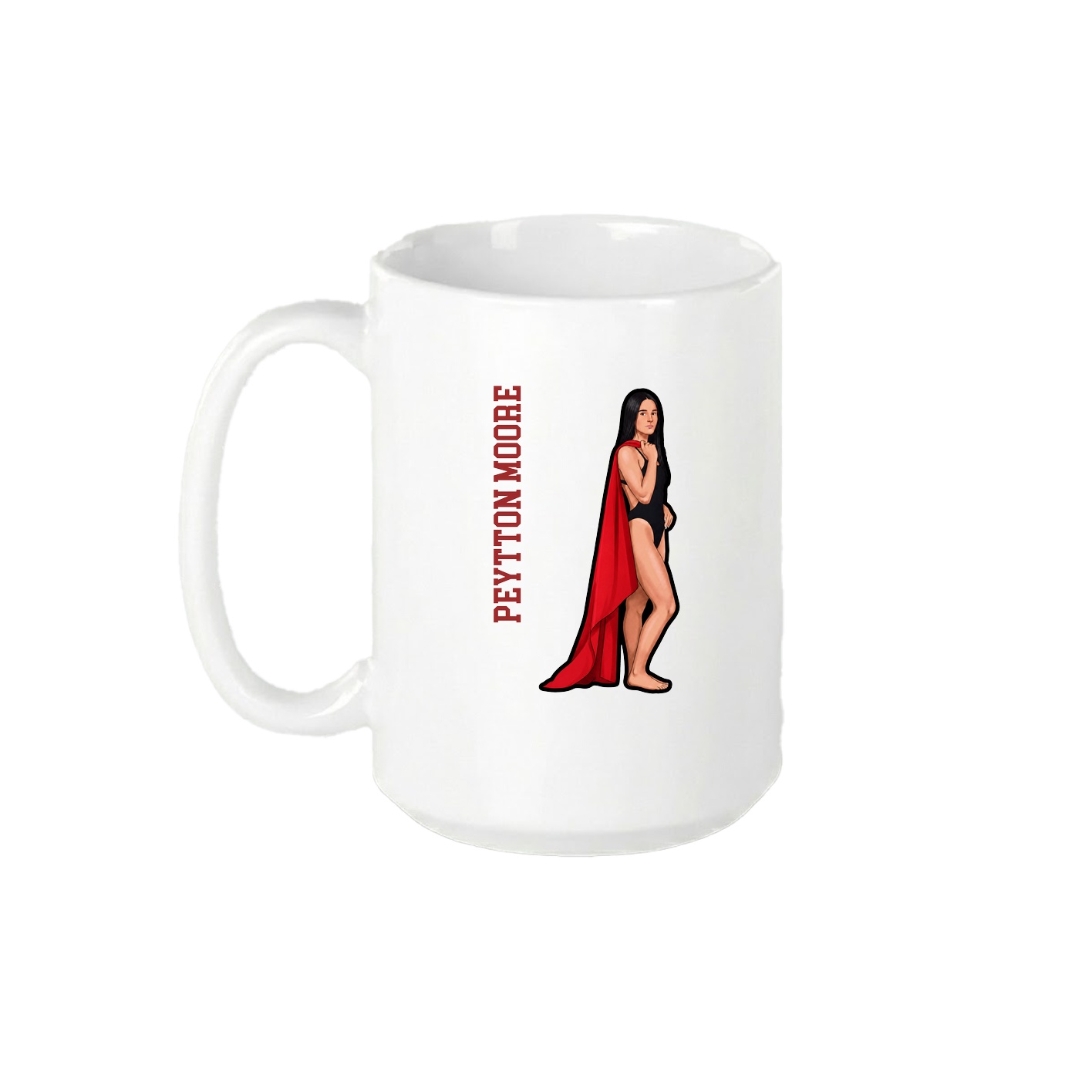 15oz Coffee Mug — Name Vertical in White